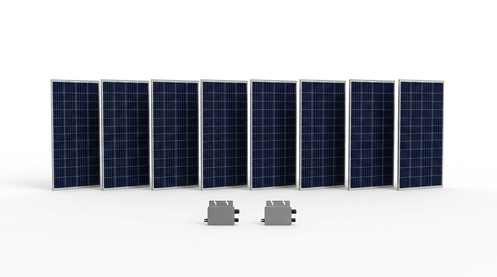 Kit de energia solar com 8 módulos